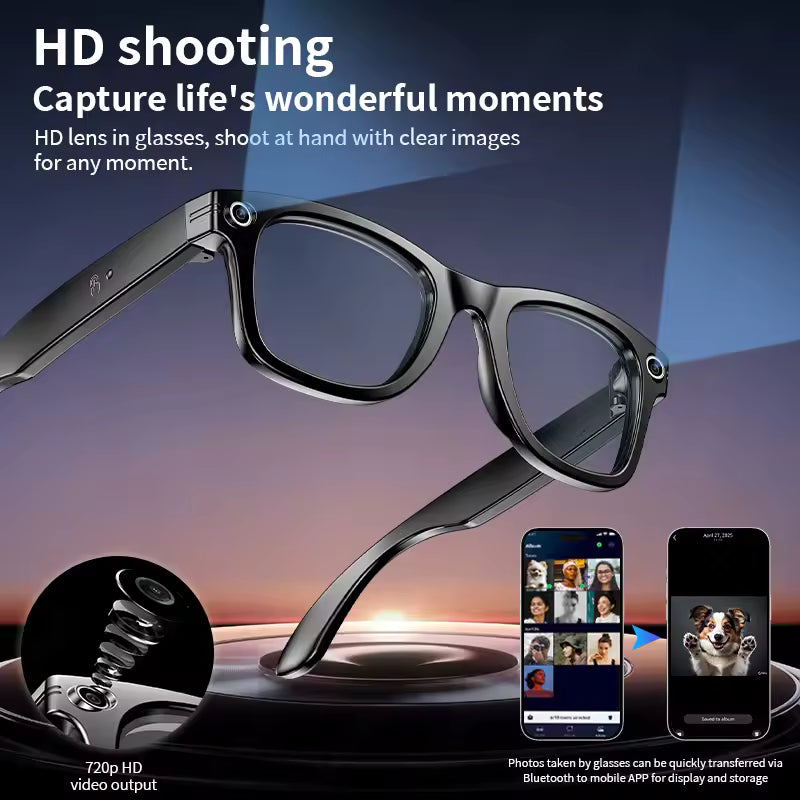 NeoVolt™ AI Smart Glasses – 12H Music, ChatGPT, 2H Video, 7D Standby, IP65 Waterproof