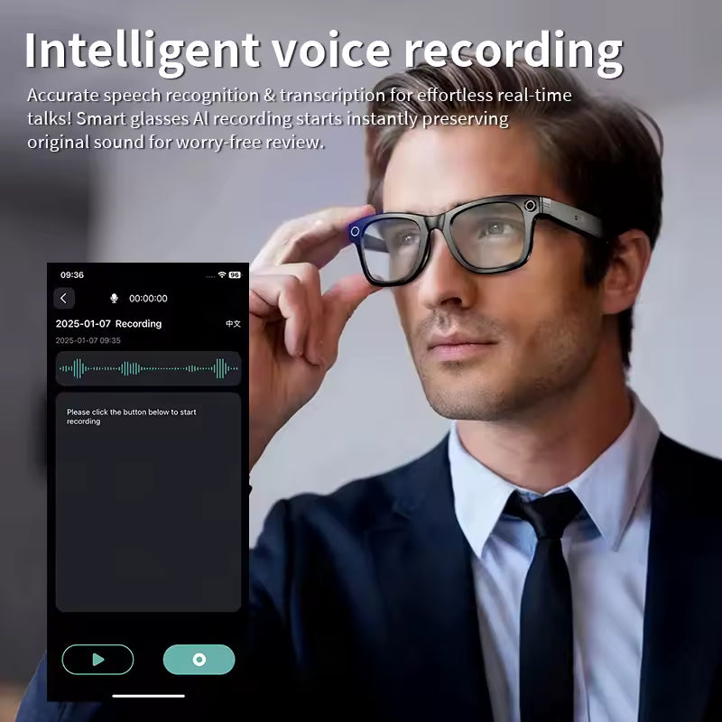 NeoVolt™ AI Smart Glasses – 12H Music, ChatGPT, 2H Video, 7D Standby, IP65 Waterproof