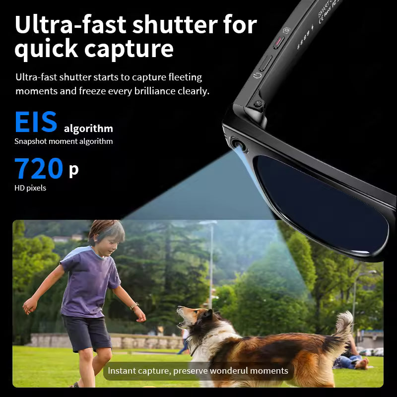NeoVolt™ AI Smart Glasses – 12H Music, ChatGPT, 2H Video, 7D Standby, IP65 Waterproof